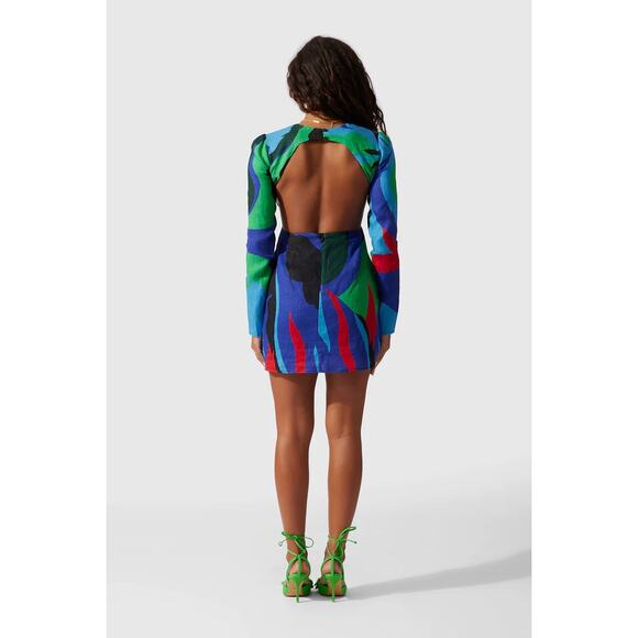 THE WOLF GANG LOLITA CUT OUT MINI DRESS in SPLICE Multicolor abstract medium - Picture 2 of 13